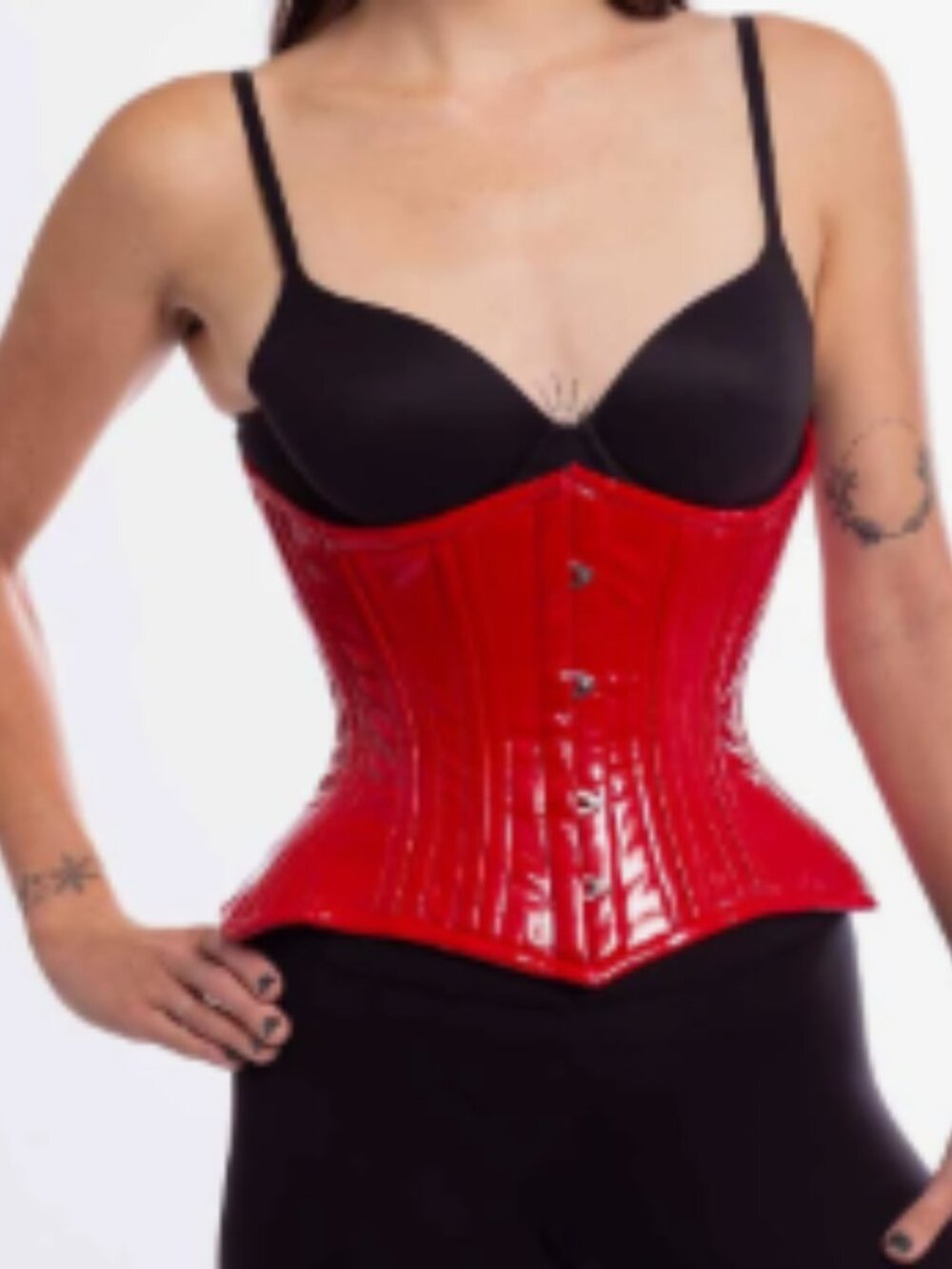 Orchard Corset Black PVC Latex Steel Boned CS-426 size 30